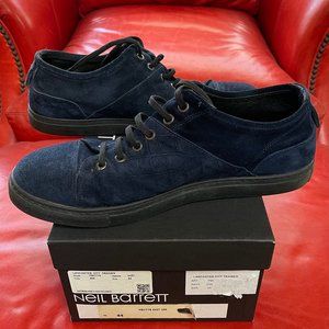 NEIL BARRETT Men Lancaster City Trainer Shoes Sneakers Navy Blue Suede 44 11